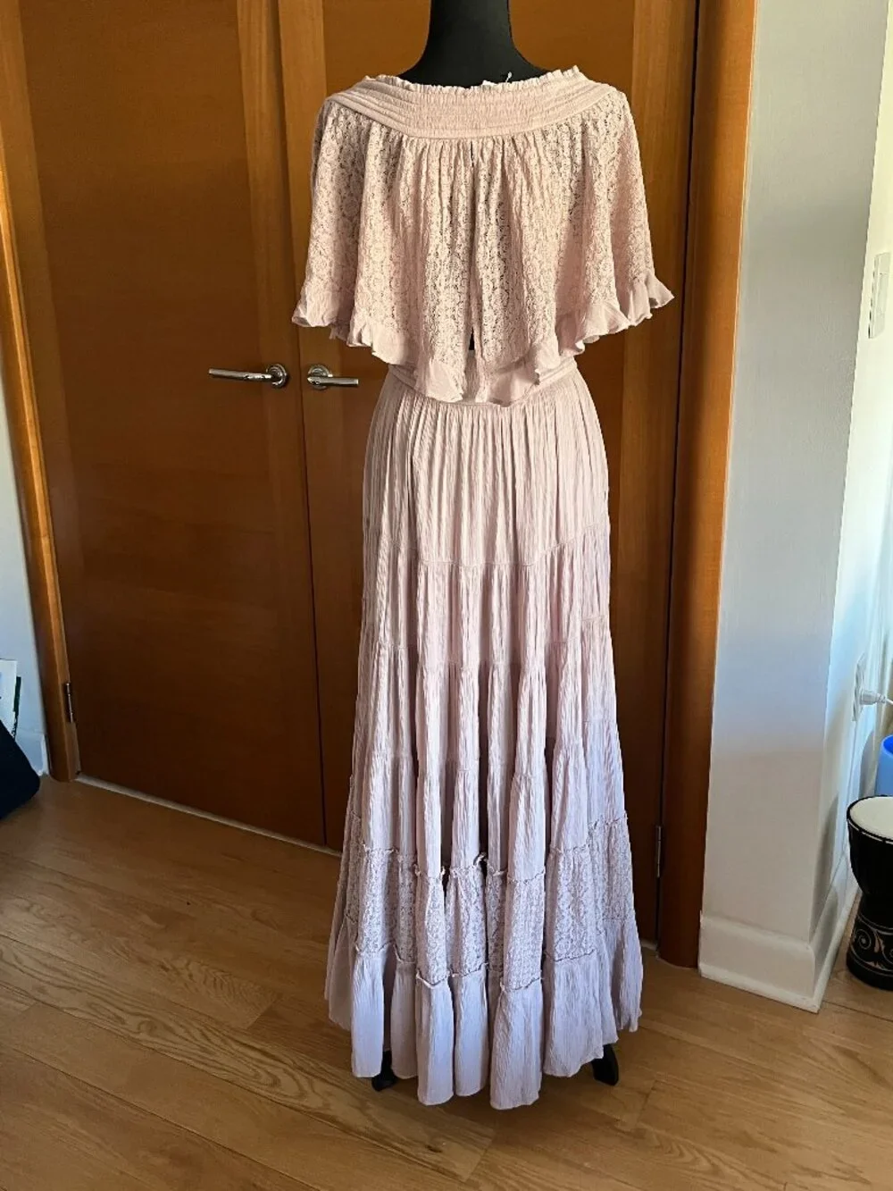 Free People Dancing On Air Boho Chic Ruffled Maxi Dress Size XS NWT - Picture 5 of 8